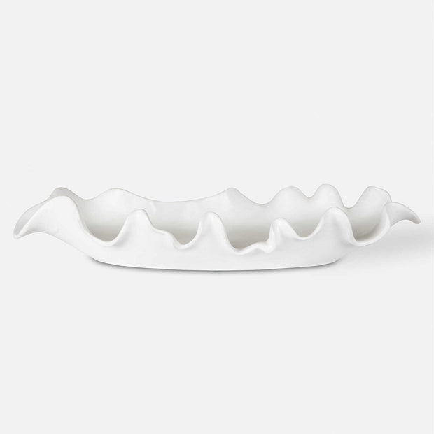 Uttermost Ruffled Feathers Matte White Ceramic Bowl