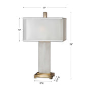 Uttermost Athanas White Alabaster Table Lamp With Linen Shade