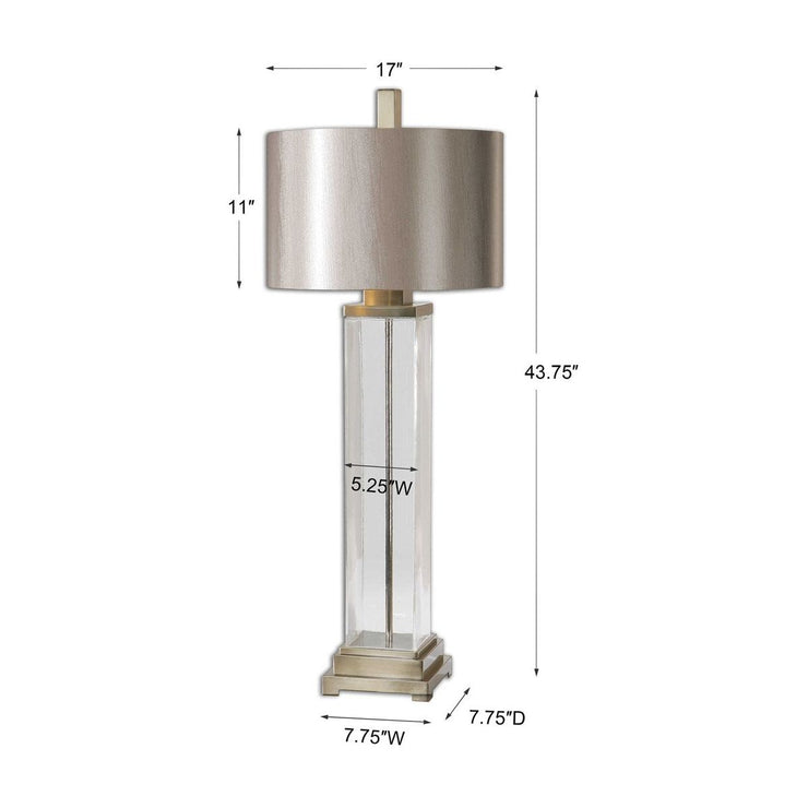 Uttermost Drustan Champagne Glass Table Lamp With Bronze Shade