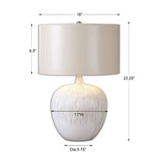 Uttermost Georgios Aged Ivory Glazed Ceramic Table Lamp With Champagne Bronze Shade