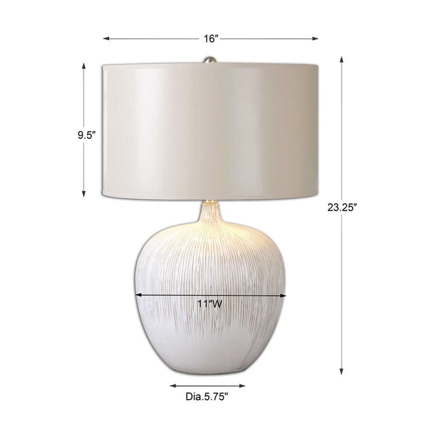 Uttermost Georgios Aged Ivory Glazed Ceramic Table Lamp With Champagne Bronze Shade