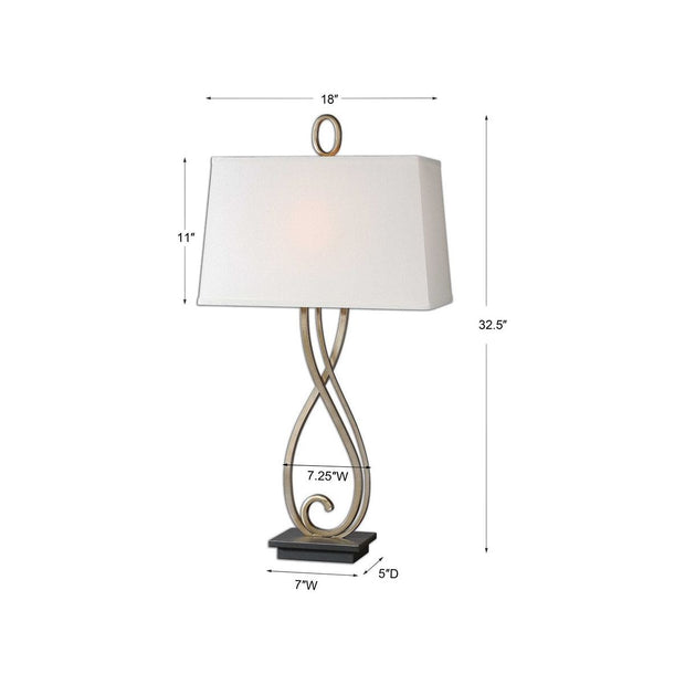 Uttermost Ferndale Antiqued Silver Table Lamp With Linen Shade