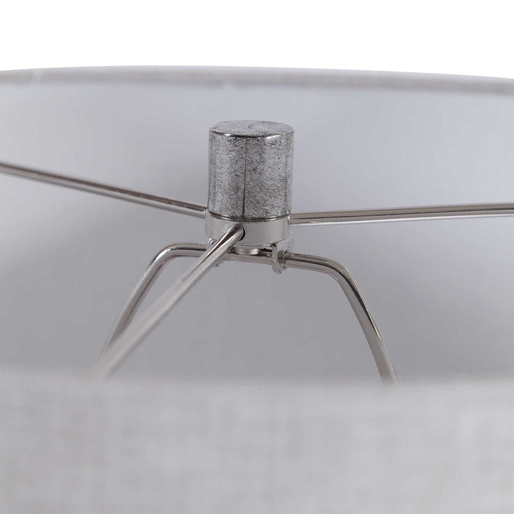 Uttermost Mikkel Charcoal Glazed Textured Ceramic Table Lamp With Oatmeal Linen Shade