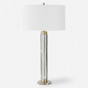 Uttermost Davies Cut Crystal Table Lamp With White Linen Shade