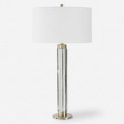 Uttermost Davies Cut Crystal Table Lamp With White Linen Shade