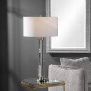 Uttermost Davies Cut Crystal Table Lamp With White Linen Shade