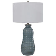 Uttermost Zaila Light Blue Crackled Glaze Ceramic Table Lamp With White Linen Shade
