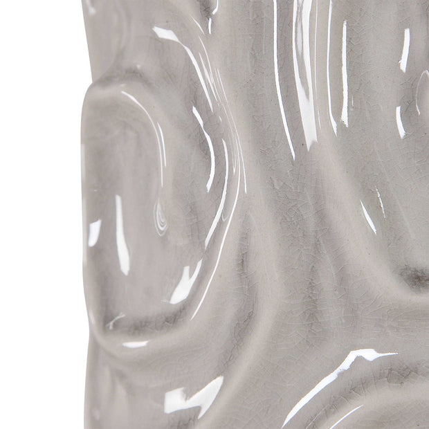 Uttermost Zade Warm Gray Glazed Ceramic Table Lamp With White Linen Shade