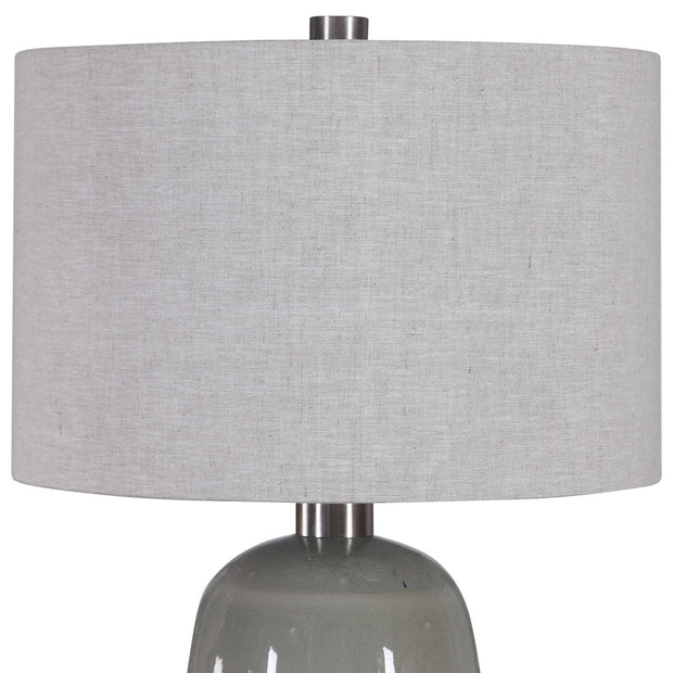 Uttermost Maggie Earthy Terracotta Ceramic Table Lamp With Gray Linen Shade
