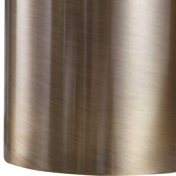 Uttermost Taria Antiqued Brushed Brass Table Lamp With Beige Linen Shade