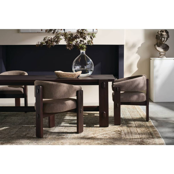 Rowe Furniture Kindred Rectangle Wood Dining Table ~ Mahogany Top Godiva Finish