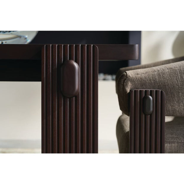 Rowe Furniture Kindred Rectangle Wood Dining Table ~ Mahogany Top Godiva Finish