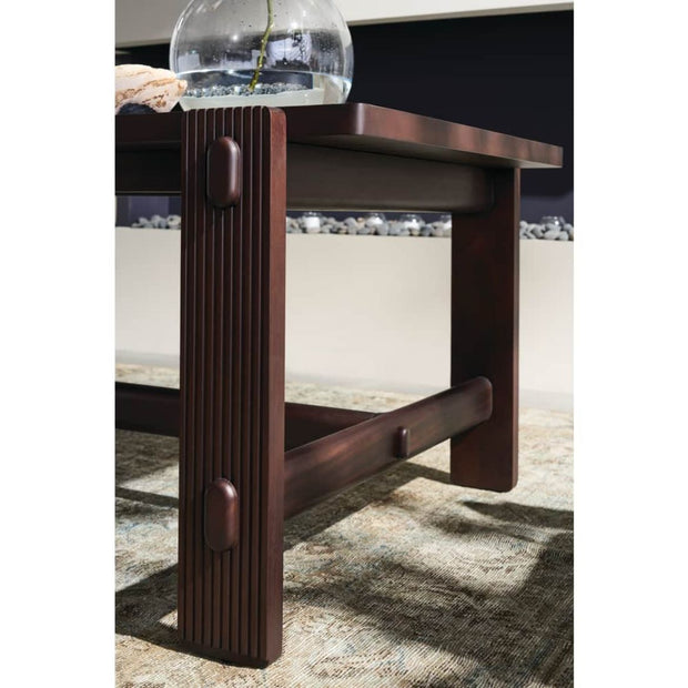 Rowe Furniture Kindred Rectangle Wood Dining Table ~ Mahogany Top Godiva Finish