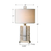 Uttermost Bonea Ivory Antiqued Stone Table Lamp With Beige Linen Shade