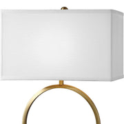 Uttermost Duara Brushed Brass Table Lamp With White Linen Shade