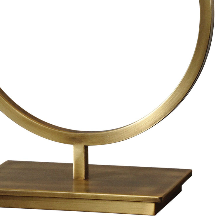 Uttermost Duara Brushed Brass Table Lamp With White Linen Shade