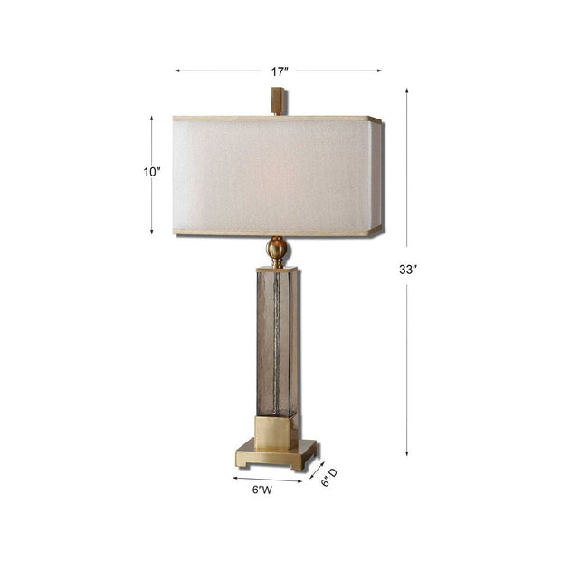 Uttermost Caecilia Textured Amber Glass Table Lamp