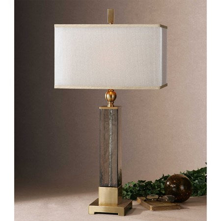 Uttermost Caecilia Textured Amber Glass Table Lamp