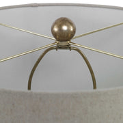 Uttermost Amarey Antiqued Silver Champagne Metal Table Lamp With Oatmeal Linen Drum Shade