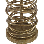 Uttermost Amarey Antiqued Silver Champagne Metal Table Lamp With Oatmeal Linen Drum Shade