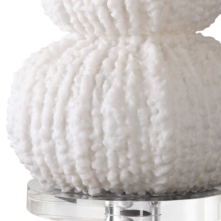 Uttermost Fontanne Ivory Textured Ceramic Table Lamp With Beige Linen Shade