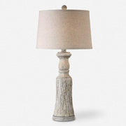 Uttermost Cloverly Set of 2 Antiqued Ivory Ceramic Table Lamps With Oatmeal Linen Shades