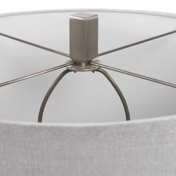 Uttermost Vilminore Charcoal Gray Glass Table Lamp With Light Beige Shade