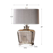Uttermost Molinara Mercury Glass Table Lamp With Beige Linen Shade
