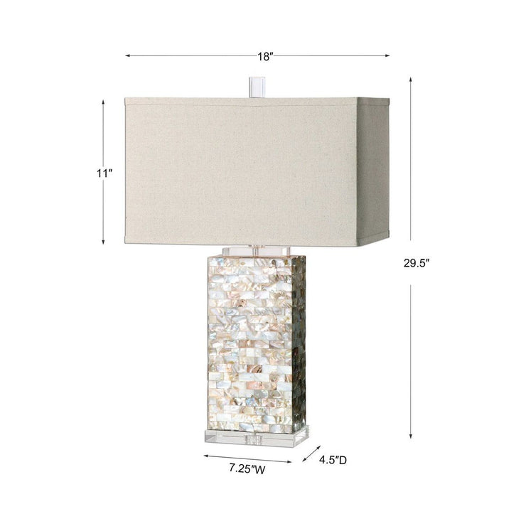Uttermost Aden Capiz Shell Table Lamp With Beige Linen Shade