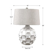 Uttermost Guerina Gloss White Scalloped Ceramic Table Lamp With Linen Shade