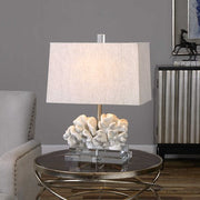 Uttermost Coral Sculpture Table Lamp With Beige Linen Shade