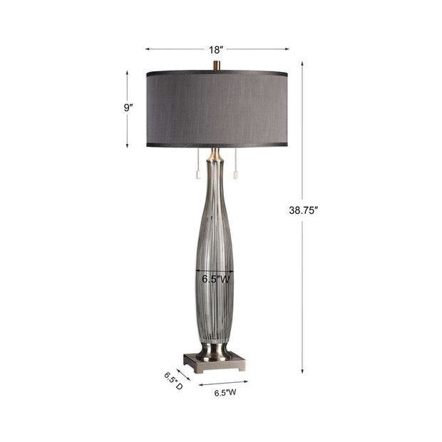 Uttermost Coloma Smoke Gray Glass Table Lamp With Linen Shade
