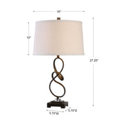 Uttermost Tenley Rubbed Bronze Table Lamp With Light Beige Linen Shade
