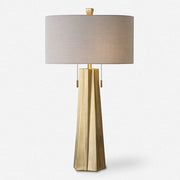 Uttermost Maris Antiqued Brass Table Lamp With Linen Shade