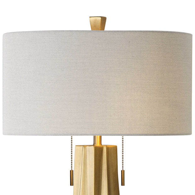 Uttermost Maris Antiqued Brass Table Lamp With Linen Shade