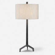 Uttermost Ivor Cast Iron Table Lamp With Light Beige Linen Shade