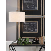 Uttermost Ivor Cast Iron Table Lamp With Light Beige Linen Shade