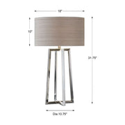Uttermost Keokee Polished Steel Table Lamp With Taupe Linen Shade