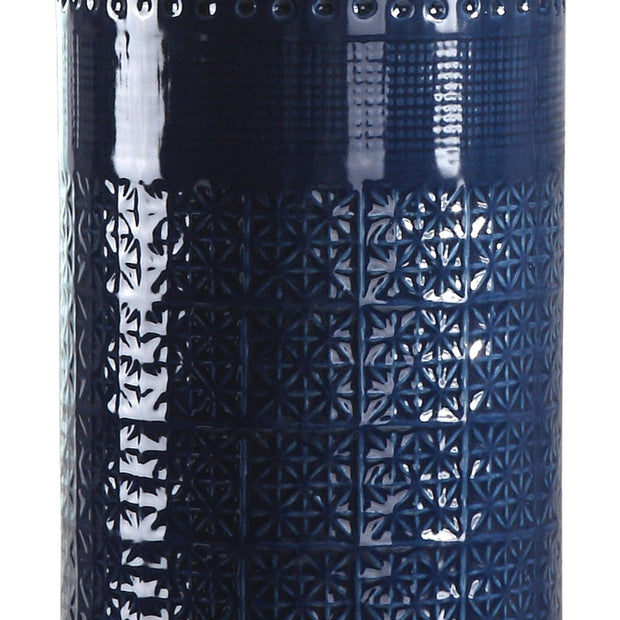 Uttermost Thalia Royal Blue Glaze Ceramic Table Lamp With White Linen Shade