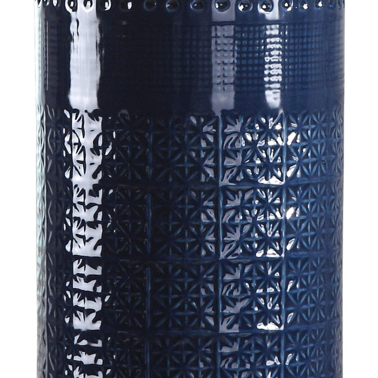 Uttermost Thalia Royal Blue Glaze Ceramic Table Lamp With White Linen Shade