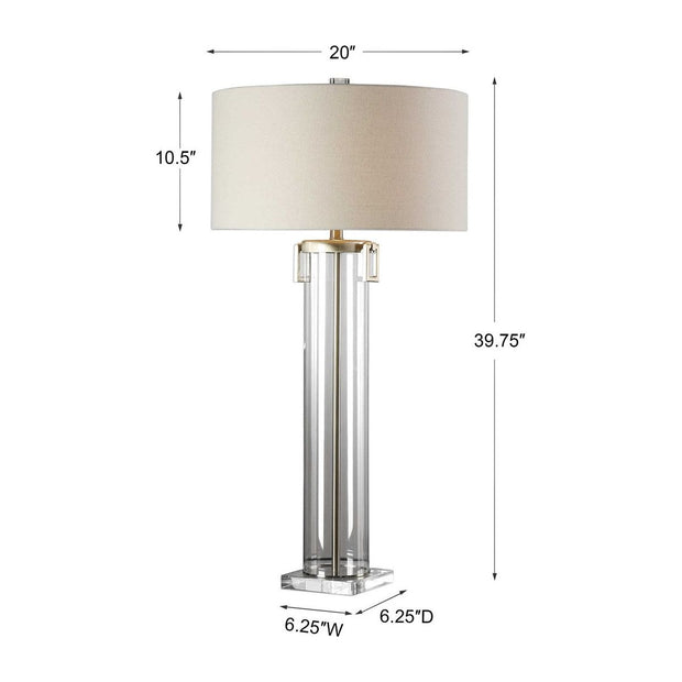 Uttermost Monette Acrylic Table Lamp With Off-White Linen Shade
