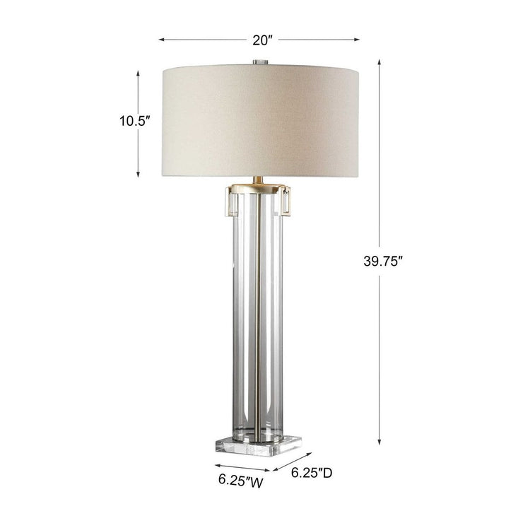 Uttermost Monette Acrylic Table Lamp With Off-White Linen Shade