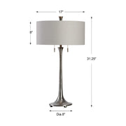 Uttermost Aliso  Cast Iron Table Lamp With Gray Linen Drum Shade