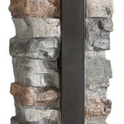 Uttermost Kodiak Stacked Stone Outdoor Table Lamp With Weather Resistant Fabric Shade