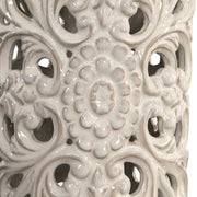 Uttermost Dahlina Pierced Ceramic Table Lamp With Light Gray Linen Shade