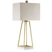 Uttermost Mackean Metallic Gold and Crystal Table Lamp With White Linen Shade