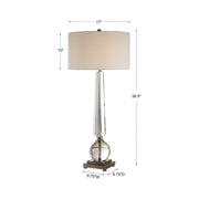 Uttermost Crista Crystal Column Table Lamp With White Linen Shade