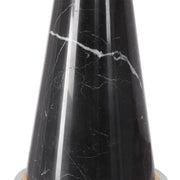 Uttermost Alastair Black Marble and Gold Hourglass Table Lamp With Beige Linen Shade