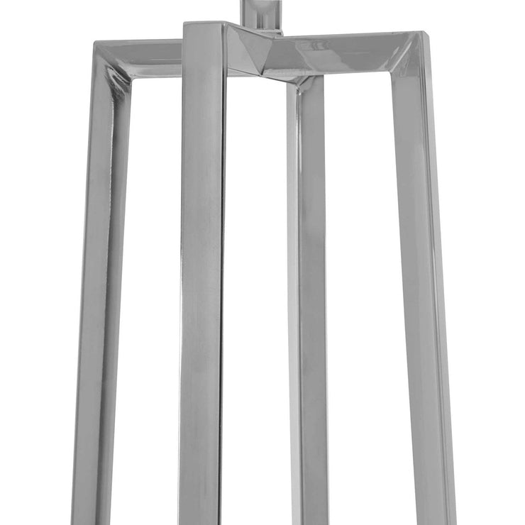 Uttermost Keokee Polished Steel Floor Lamp With Taupe Linen
