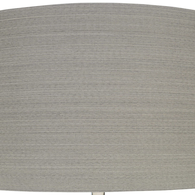 Uttermost Keokee Polished Steel Floor Lamp With Taupe Linen